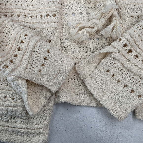 Zara Women's Cream Knit Tie front  Cardigan - Picture 7 of 10
